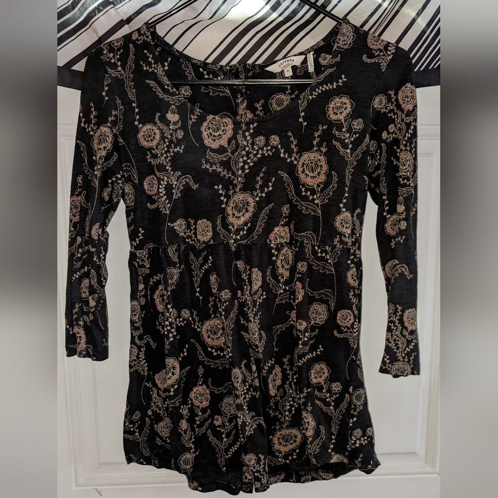 Fatface UK Floral 3/4 sleeve Top Peplum XS